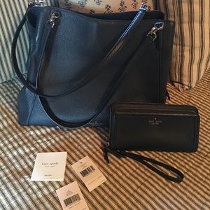 Kate Spade Handbag & Wallet Set (Navy)